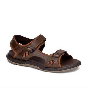 NEW FERRATO men's leather sandals in dark brown